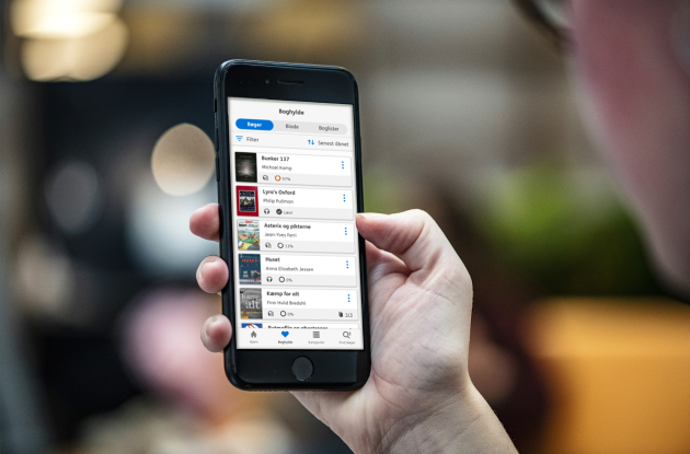 Mobiltelefon med Nota-service app